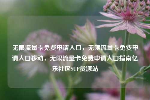 无限流量卡免费申请入口，无限流量卡免费申请入口移动，无限流量卡免费申请入口指南亿乐社区SUP货源站  第1张